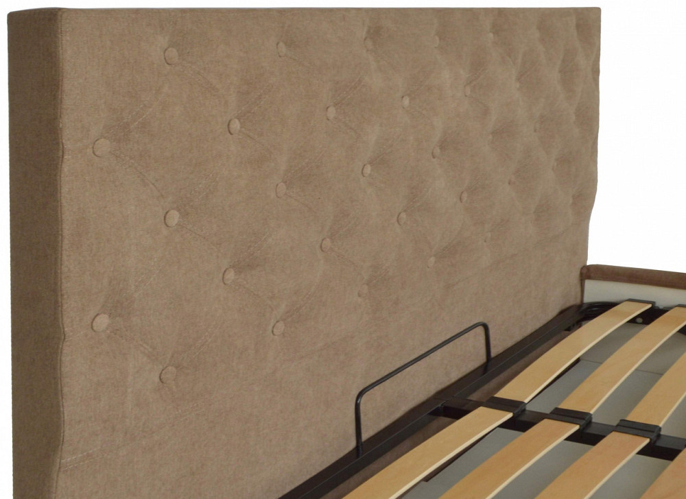 Ліжко Двоспальне Coventry Comfort 160 х 190 см Місті Light Brown З підйомним механізмом та нішою для білизни Коричневий Дніпро - фото 9