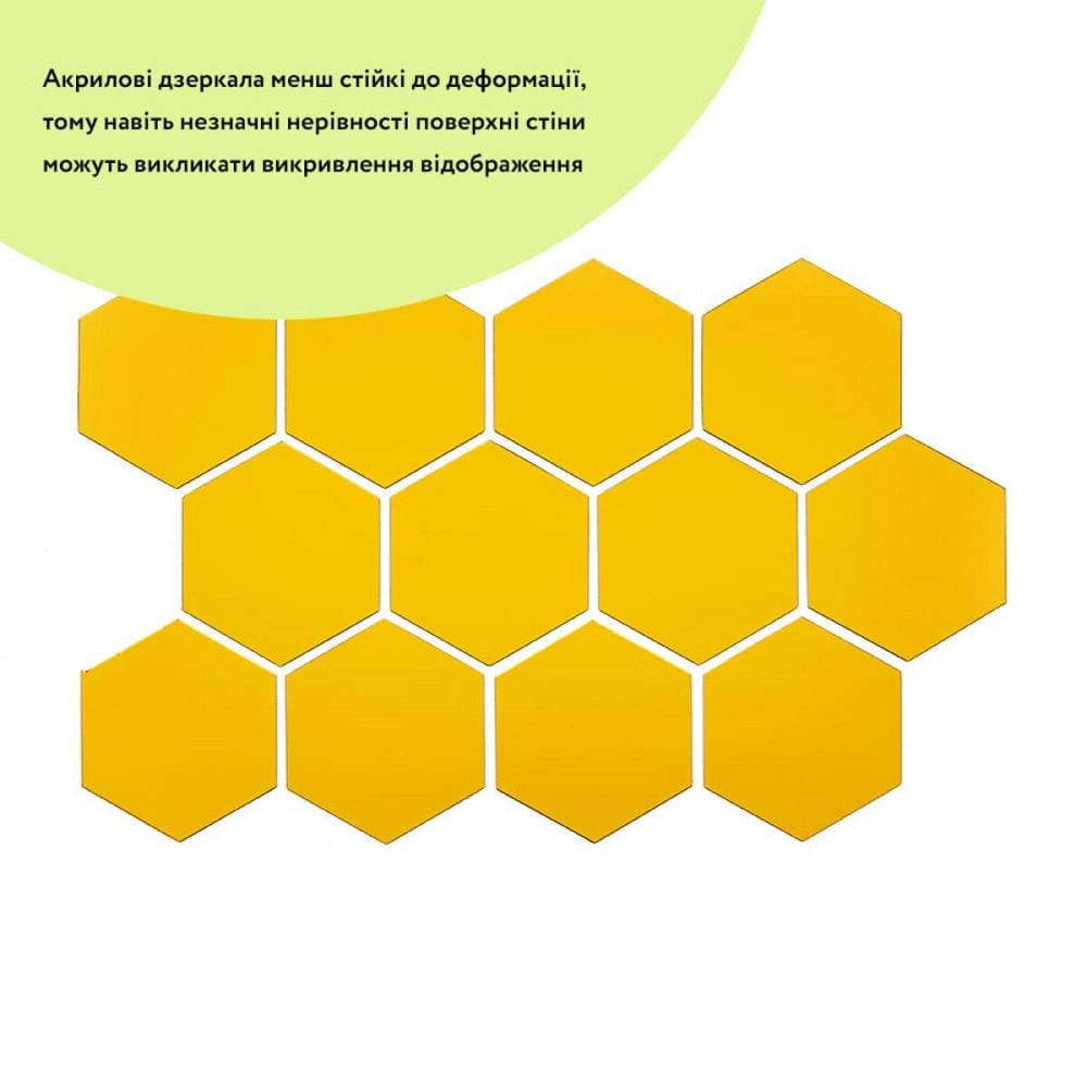 Зеркальный декор акриловый самоклеющийся 85*95мм золото, 12шт (D) SW-00002516 Днепр - изображение 2