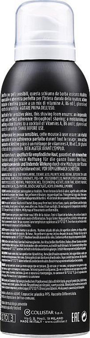 Увлажняющая пена для бритья Collistar Perfect Adherence Shaving Foam (Sensitive Skins) 200ml Славянск - изображение 2