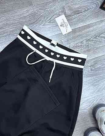 Женские повседневные брюки свободного кроя с нашивкой на талии трикотаж Modal Черный, 52 Одесса