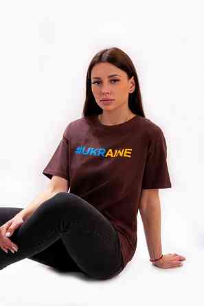 Футболка патриотическая женская 42 коричневый Киев