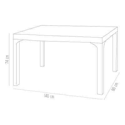 Стіл садовий Irak Plastik під ротанг 80х140 см білий (4775) Вінниця