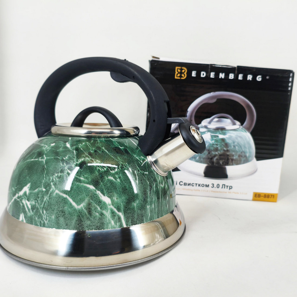 Чайник на плиту для кухні, Чайник з потовщеним дном і прогумованою ручкою металевий зі свистком BH-83 Івано-Франківськ - фото 5