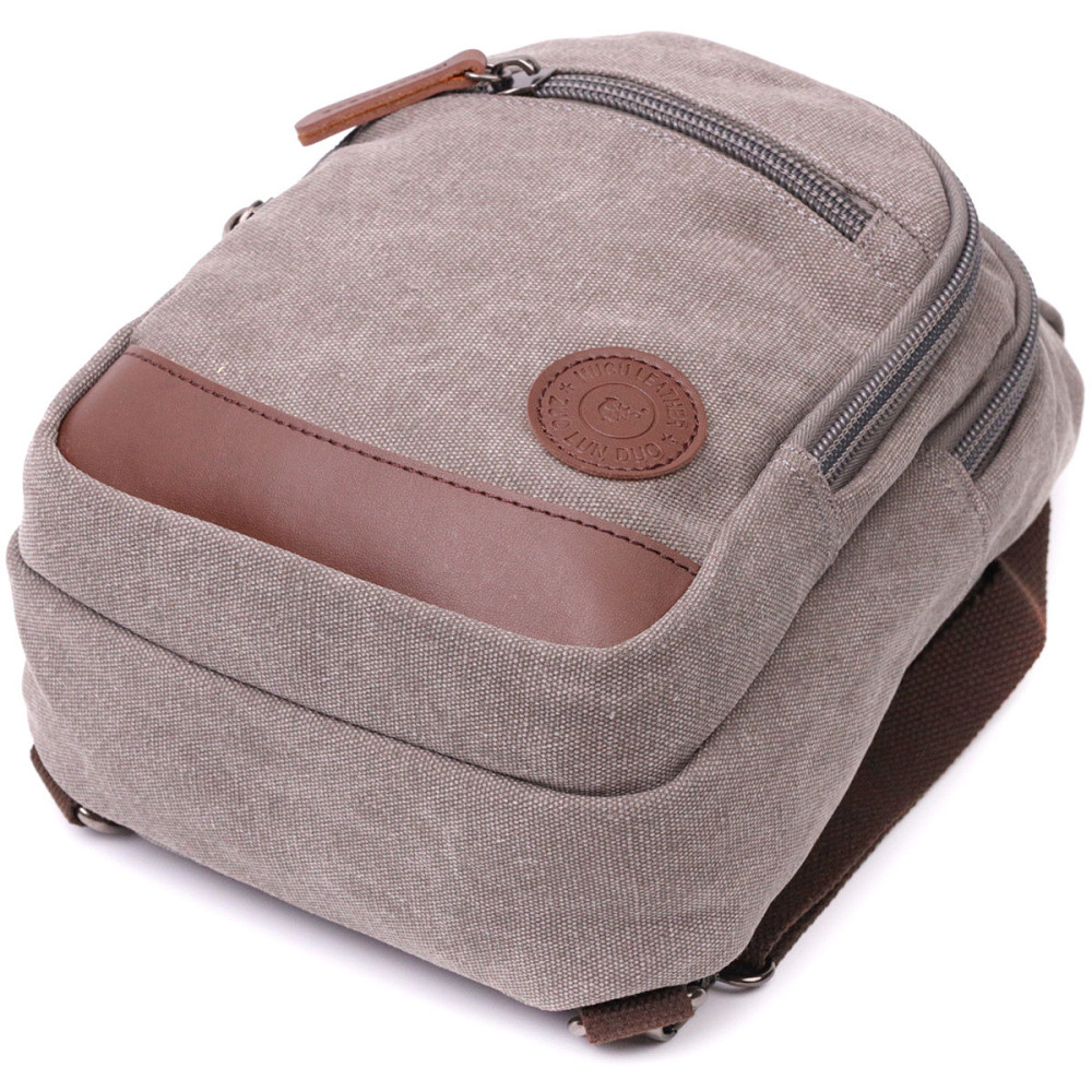 Чоловіча текстильна сумка через плече з ущільненою спинкою Сірий (Vintage) Київ - фото 9