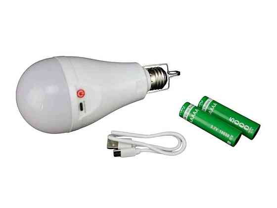 Аккумуляторная лампа 20W E27 6800K-7300K с изменением аккумулятора и USB ТМ КИТАЙ Киев