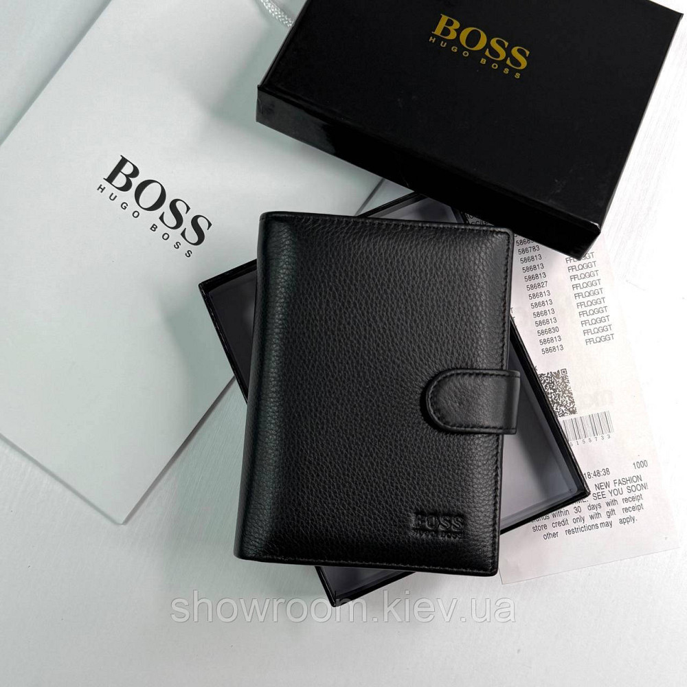 Чоловічий великий гаманець на кнопці Boss (6602) Київ - фото 2