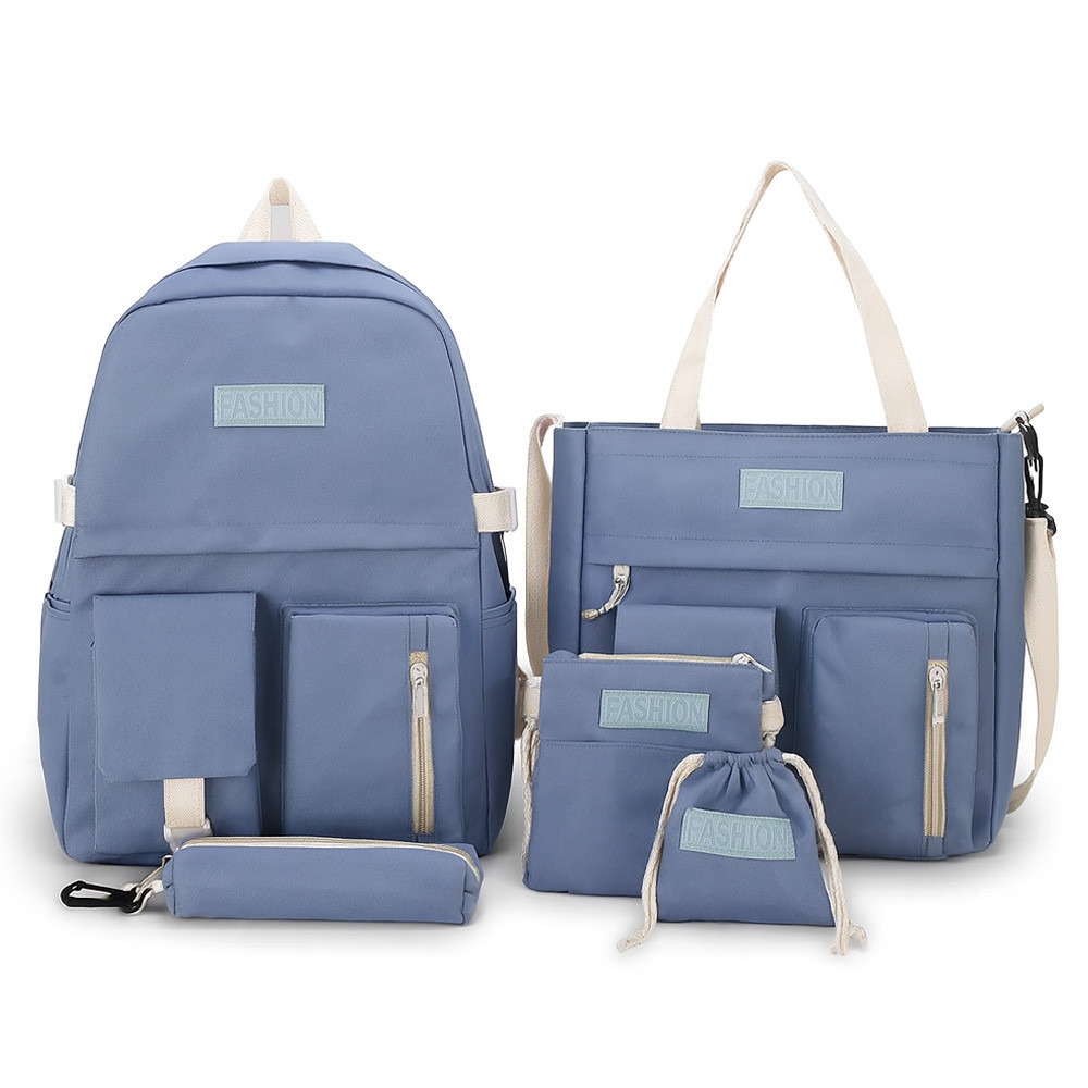 Набор школьный Рюкзак 40х29х12 см,Сумка,Шоппер,Пенал,Голубой SBR Киев - изображение 1