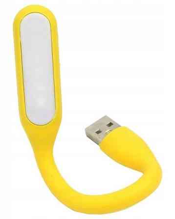 Світлодіодна USB Лампа гнутка 17 см Led Light для ноутбуків та повербанків Yellow Нововолинськ