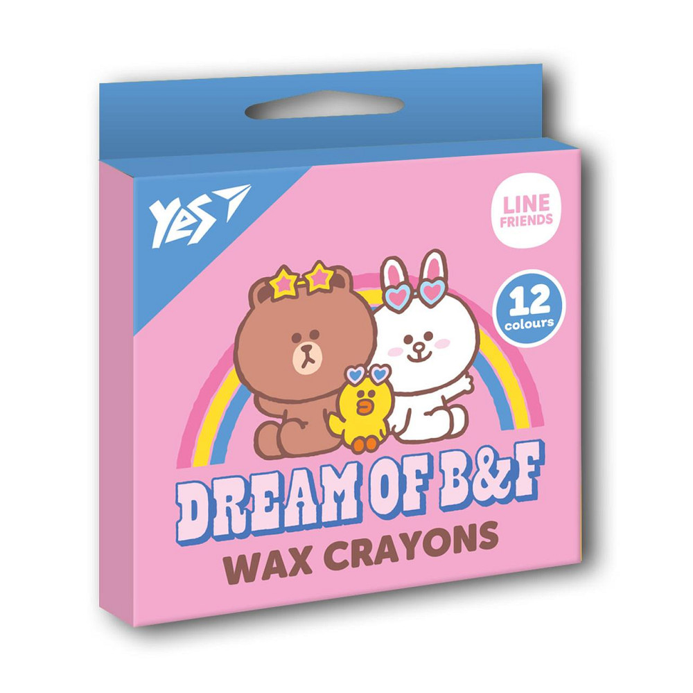 Олівці воскові 12 кол. "Yes" Line Friends, 590141, шт Київ - фото 1