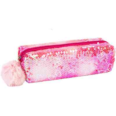 Пенал Cool For School з паєтками та помпоном 1 відділення рожевий (CF87077) Вінниця