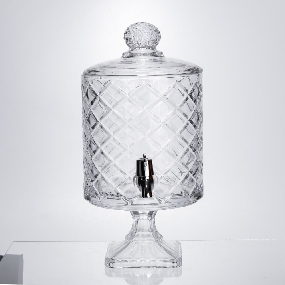 Yiwu Лимонадниця зі скляним краном 39 см 4,5 л прозора на підставці HP-19-3 Коломия - фото 7