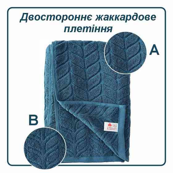 Рушник банний Lovely Svi бавовна жаккардове для ванної, готелів, СПА - 70 х 140 см Milano Синій (691124) Київ