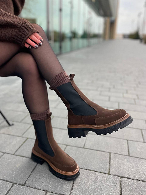 Без бренда Черевики жіночі KATI SHOES 314 коричневі (зима, замша натуральна) (5711) 38 Коломия - фото 1