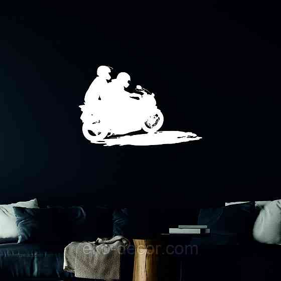 Декоративное настенное Панно «Мотоцыкл с коляской» Декор на стену 110*71 см, Белый Киев