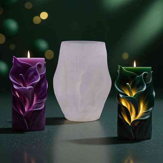 Силіконова форма для виготовлення свічки, молд для виготовлення свічок з соєвого, бджолиного воску і парафіну 73 х 90 х 115 мм Кам'янець-Подільський