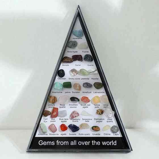 Коллекционный набор натурального полудрагоценного камня в коробке – 36 штук. Уцена, Трещина на крышке Киев