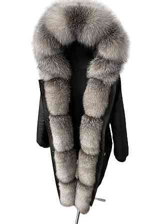 Парка жіноча з хутром блюфрост Чорний р 42 95см Харків