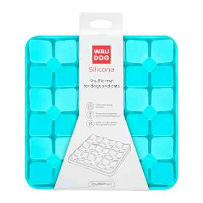 Универсальная посуда для животных WAUDOG Silicone Коврик для поиска корма 20х20х1.7 см голубой (23512) Винница