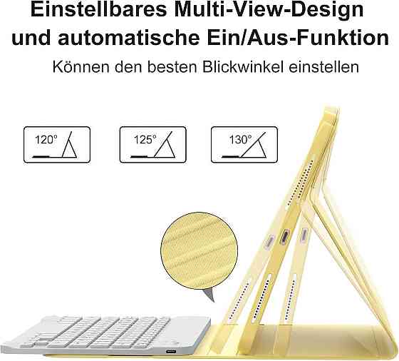 Чехол клавиатура для iPad A16 2025/ iPad 10-го поколения (2022) A2696 / A2757 / A2777 с заменяемой батарейкой Днепр