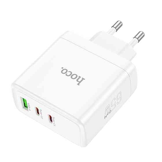 Мережевий зарядний пристрій HOCO N30 Glory PD65W three-port(2C1A) fast charger White Киев