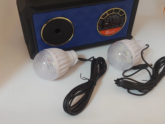 Портативна Bluetooth колонка FP-236-S-L радіо + зарядний пристрій + сонячна панель + 2 лампи Вінниця