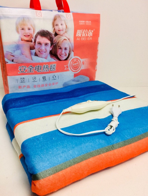 Электропростынь с сумкой электрическое одеяло 150 * 160 разноцветные полоски ART-7420 (18 шт/ящ) Одесса - изображение 2