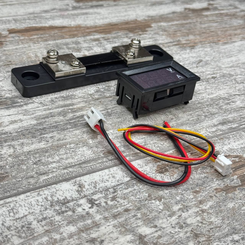 Вольтметр амперметр цифровий LED з шунтом вимір до 100В 50А панельний індикатор Київ - фото 1