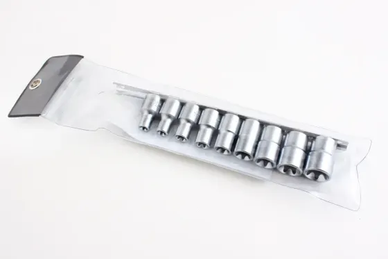 Набір голівок 1/2 Torx 9 ед. Toptul E10-E24 на планці Вінниця