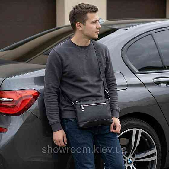 Кожаная брендовая сумка на три отделения ТН (0614) Киев