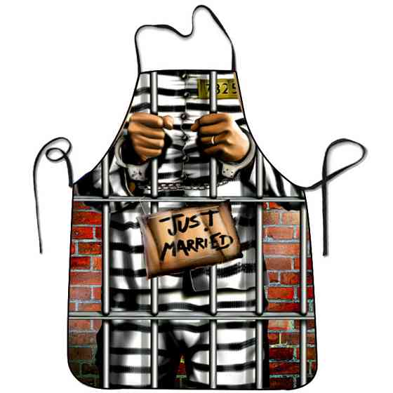 Прикольний фартух для чоловіків Just Married 80 на 60 см різнобарвний Київ