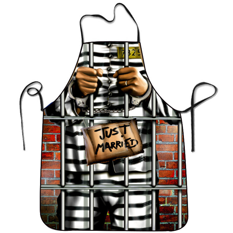 Прикольний фартух для чоловіків Just Married 80 на 60 см різнобарвний Київ - фото 1