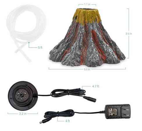 Вулкан для акваріума з підсвічуванням 9,5 см різнобарвний Київ