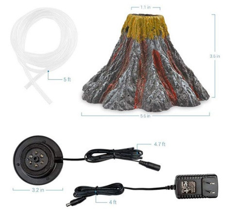 Вулкан для акваріума з підсвічуванням 9,5 см різнобарвний Київ - фото 3