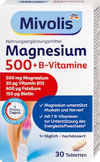 Магний 500+ витамины В 2-фазное депо Mivolis, 30 таблеток, 45 г (Германия) Львов