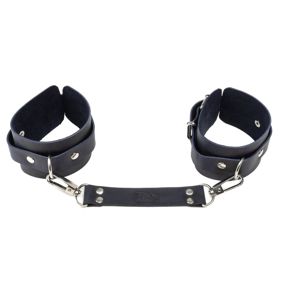Наручники из натуральной кожи Flirty Leather - Dark Blue, KC00018 Sex Aura Киев - изображение 2