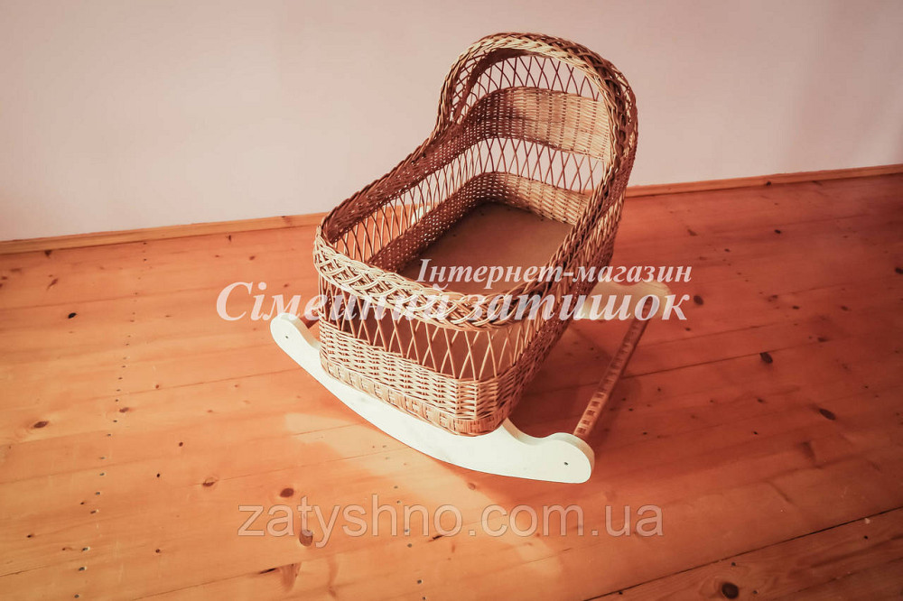 Плетене колиска ліжечко натуральне на полозах Київ - фото 3