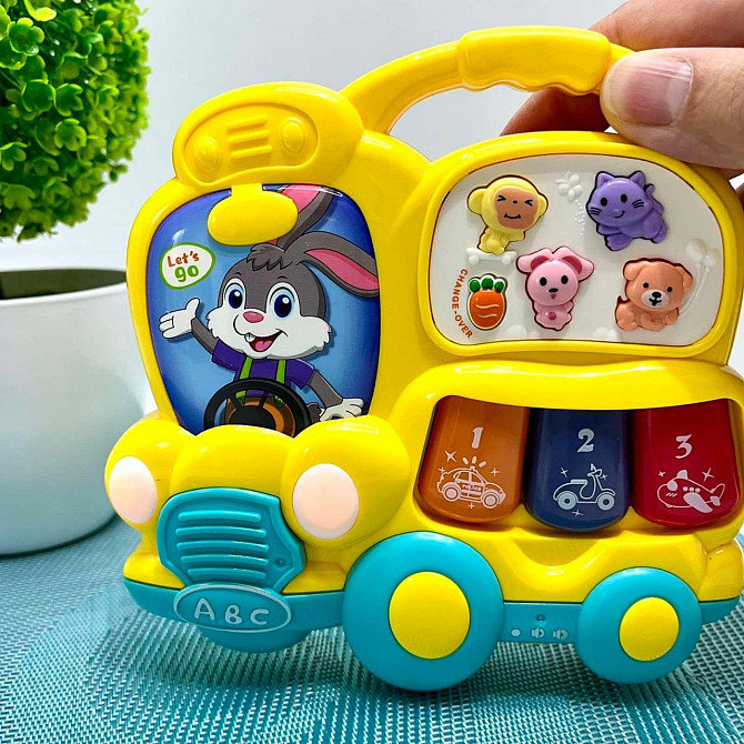 Набір ігровий Limo Toy піаніно машинка брелок музика звук українські вірші світло Жовтий (FT 0027) Чернігів - фото 7