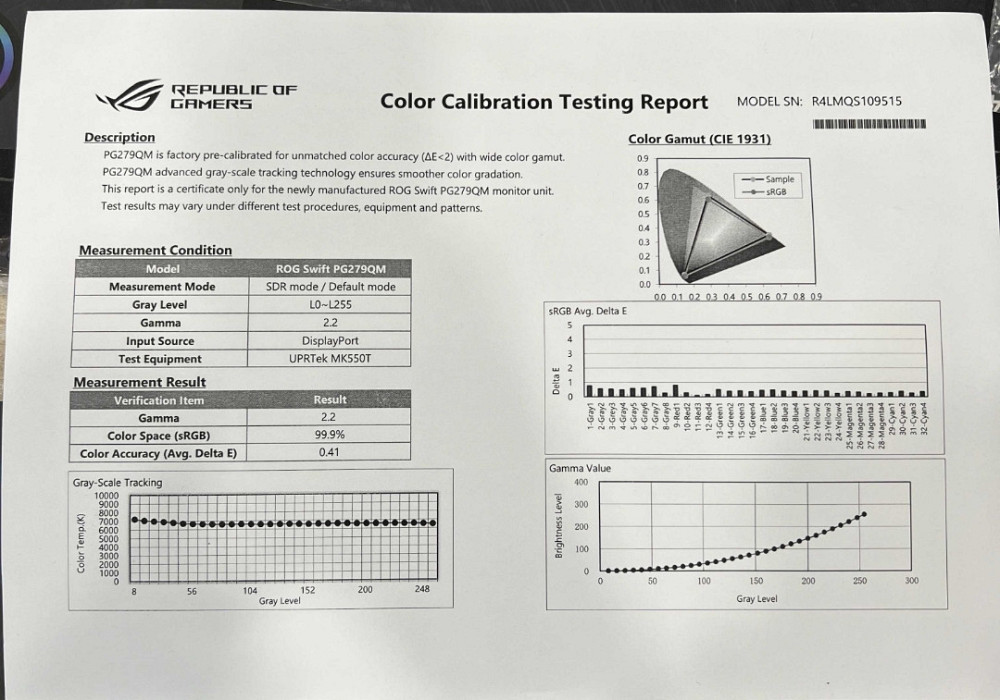 Игровой Монитор ASUS ROG Swift PG279QM 27