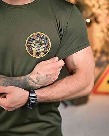 Тактична потовідвідна Футболка Небесна кара олива ПП7894 Одеса