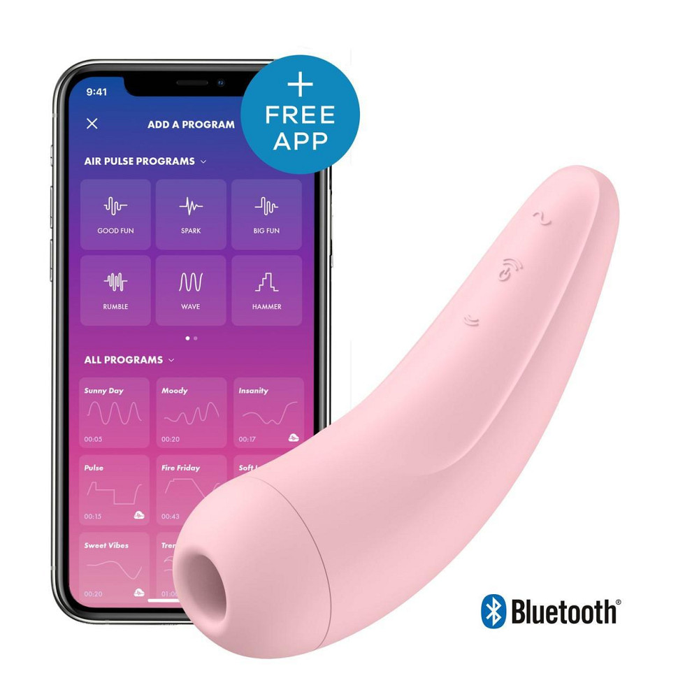 Вакуумный клиторальный стимулятор Satisfyer Curvy 2+ Pink с управлением через интернет Sex Aura Киев - изображение 1
