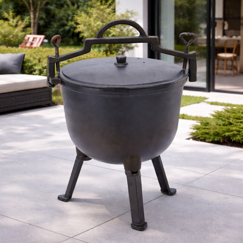 Туристический чугунный котелок 8 л Garden Line на 3 ножках с крышкой и ручкой для переноски (Польша) Киев - изображение 6