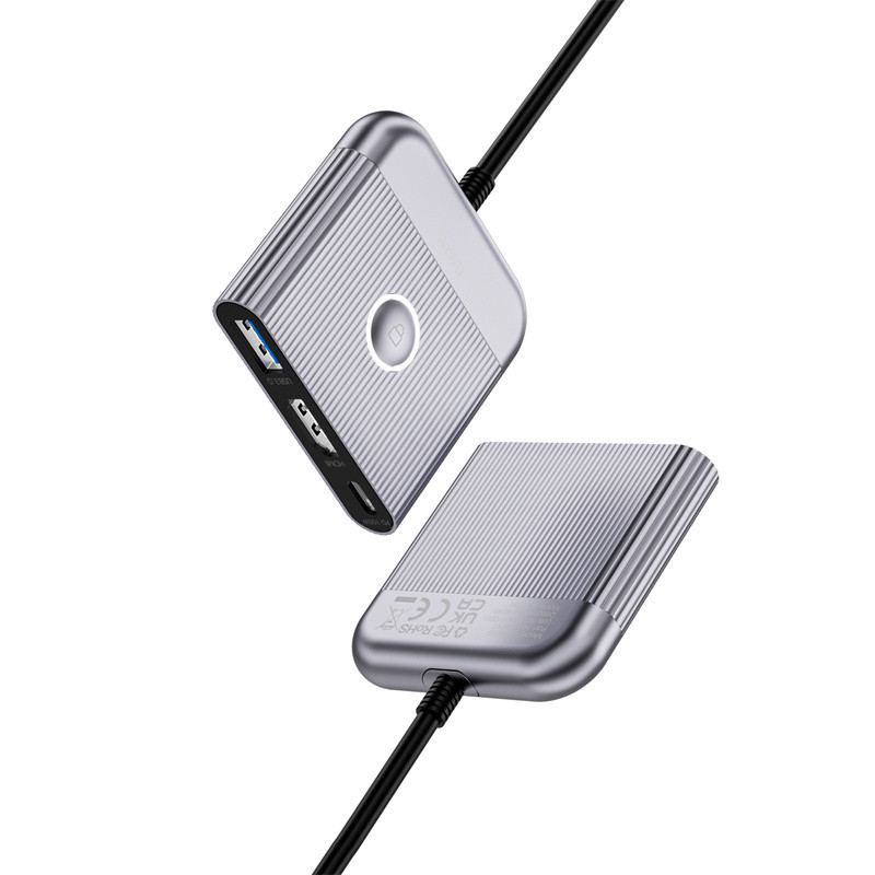 USB-Hub WIWU Traveling 3in1 USB C hub Wi-HB002 Gray Одеса - фото 3