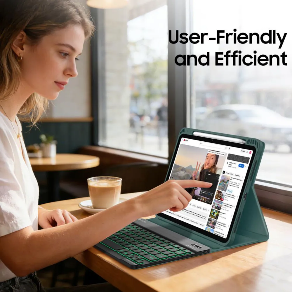 Чохол-клавіатура Fintie для iPad Air 11" M4/M3/M2 та Air 4/5, Bluetooth, 7 кольорів підсвічування, магнітна клавіатура Київ - фото 8
