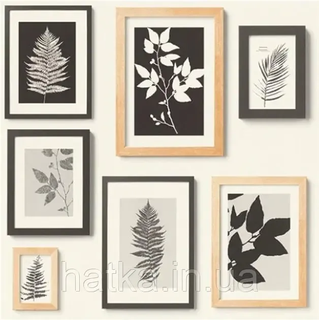 Шпалери вінілові на флізеліні Rasch Clasik 0,53х10 картини в рамці на стіні чорні сірі на білому Київ - фото 1