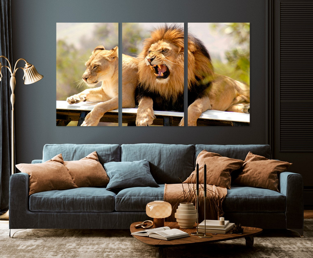 Модульная картина в гостиную / спальню  Закохана пара Левів    ART-247_3A 100х150 см Киев - изображение 3