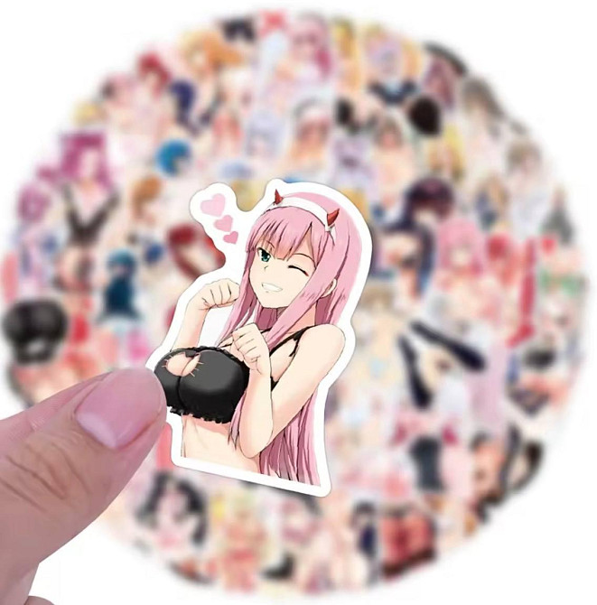 Наклейки Стікери Аніме. Водонепроникні естетичні Аніме наклейки 18+ (Аніме Хентай) Набір 50 штук. Київ - фото 2