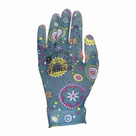 Трикотажные перчатки с частичным ПУ покрытием р8 (синие, манжет) SIGMA (9446561) Ровно