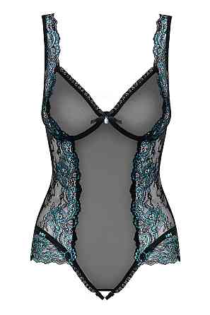 Боди в сеточку Obsessive AMANTA с бирюзовой вышивкой, L/XL Sex Aura Киев