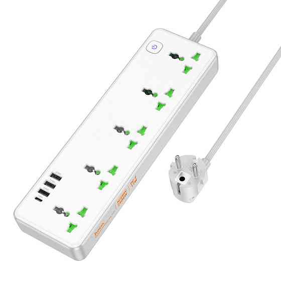 Мережевий подовжувач HOCO AC13A Talento 5-position socket(1C3A) (1,5 m) White Одеса