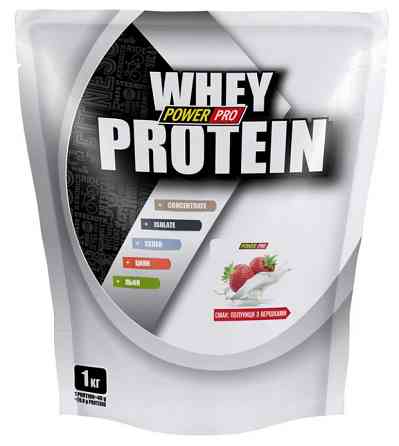 Сывороточный протеин Power Pro Whey Protein +урсоловая кислота 1 кг Клубника со сливками Киев